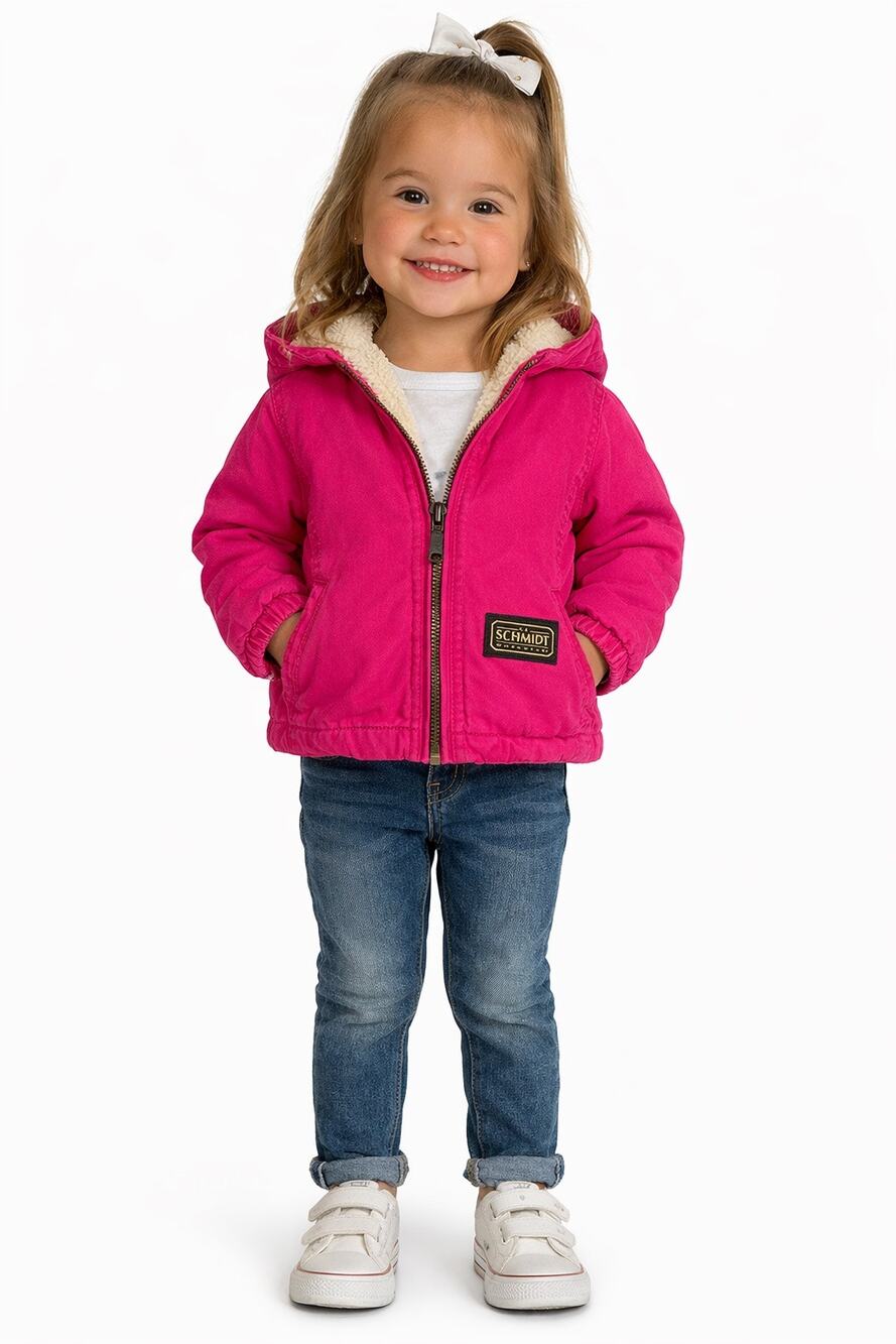 1980s–1990s C.L. Schmidt 3T Pink Sherpa Lined Cotton Jacket